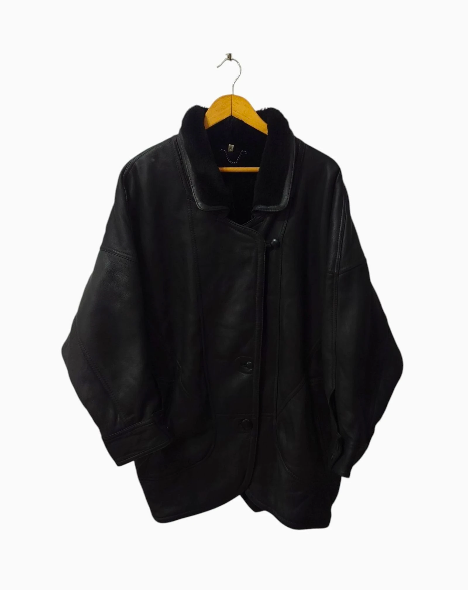 Cazadora de cuero negro hombre Talla 42